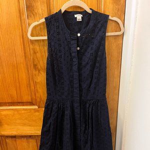 J. Crew Eyelet Navy Blue Dress